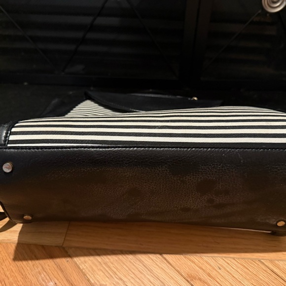 Kate Spade Black and White Striped Satchel - Picture 3 of 11